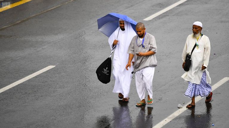المسجد الحرام شهد هطول أمطار غزيرة