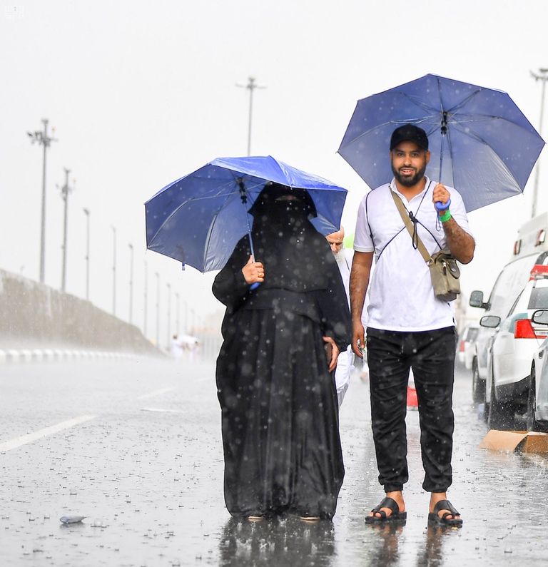 المسجد الحرام شهد هطول أمطار غزيرة