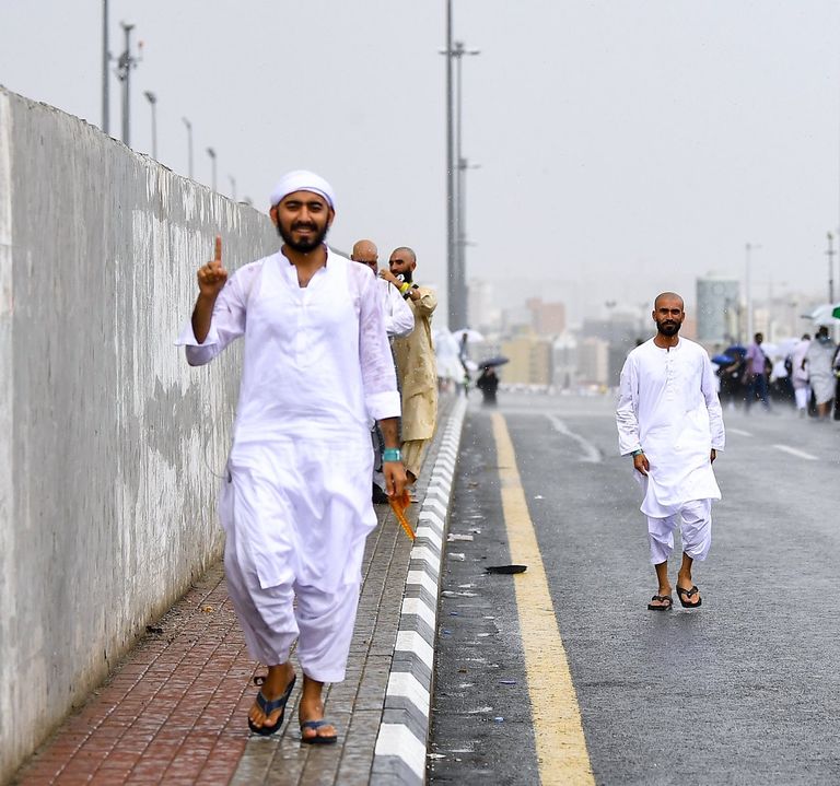 المسجد الحرام شهد هطول أمطار غزيرة