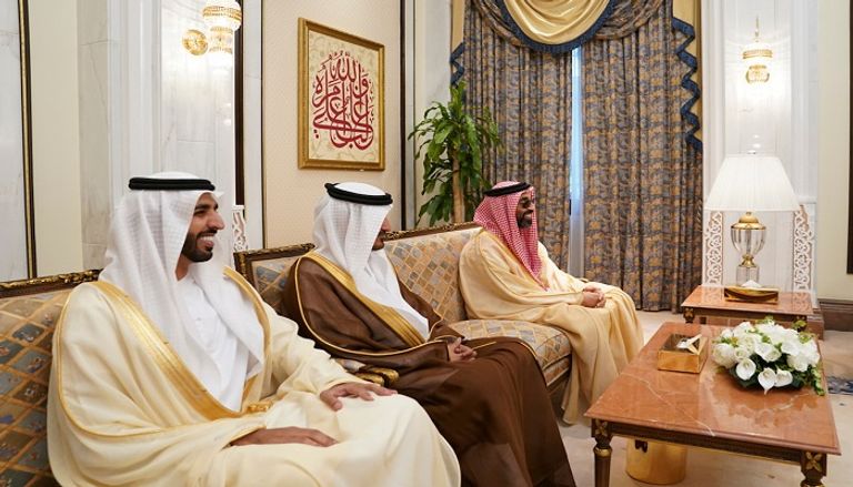 العاهل السعودي الملك سلمان بن عبد العزيز خلال لقاء الشيخ محمد بن زايد آل نهيان