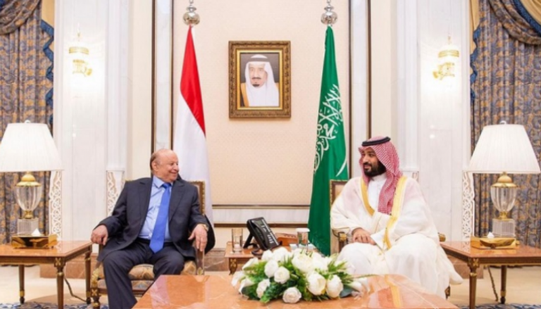 جانب من لقاء ولي العهد السعودي والرئيس اليمني