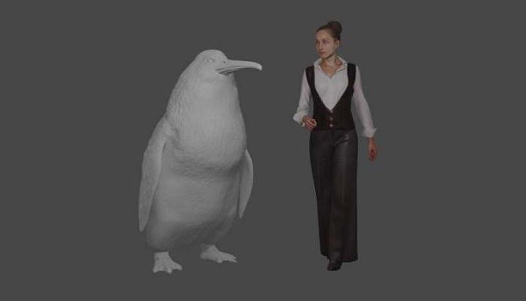 صورة تقريبية لحجم البطريق الوحشي