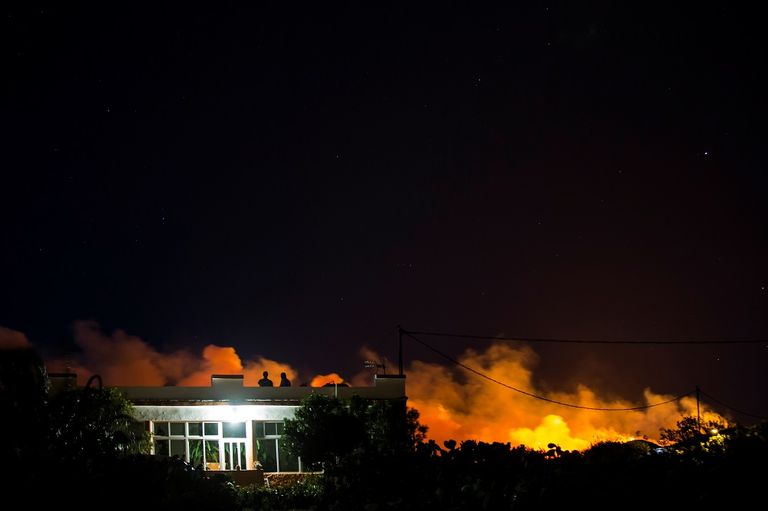 جانب من حريق جزر الكناري الإسبانية