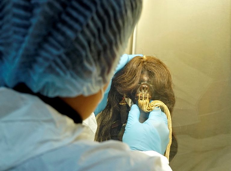 رأس محارب قديم من قبائل الأمازون