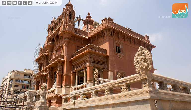 استمرار أعمال الترميم في قصر البارون شرق القاهرة