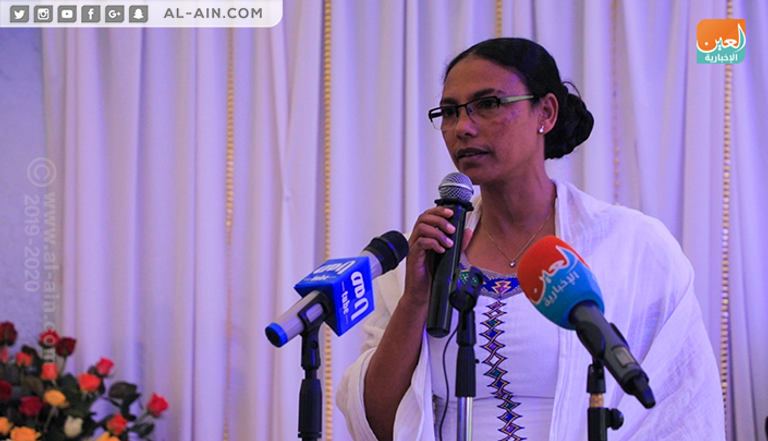 وزيرة السياحة والثقافة الإثيوبية خلال فعاليات المعرض التجاري