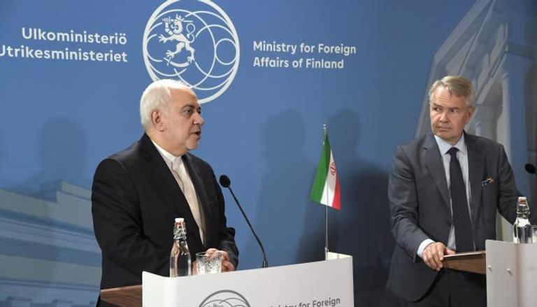محمد جواد ظريف ووزير الشؤون الخارجية الفنلندي بيكا هافيستو