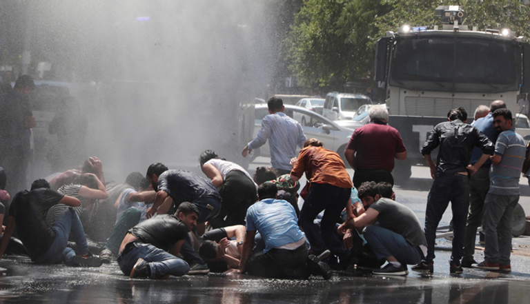 جانب من مظاهرات الأتراك في ديار بكر 