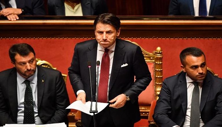  رئيس وزراء إيطاليا جوزيبي كونتي خلال كلمته أمام البرلمان