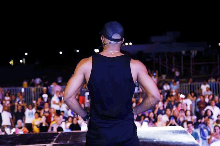 محمد رمضان خلال بروفات الحفل