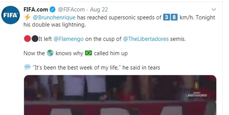 تغريدة الفيفا هنريكي في لقاء إنترناسيونالي