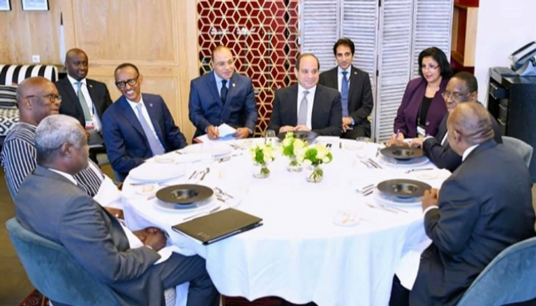 الرئيس المصري يستقبل عددا من رؤساء الدول الأفريقية بمقر إقامته بفرنسا