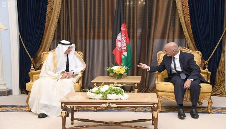 الملك سلمان بن عبدالعزيز آل سعود والرئيس الأفغاني أشرف غني خلال اللقاء