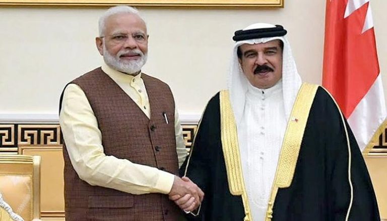العاهل البحريني الملك حمد بن عيسى آل خليفة ورئيس الوزراء الهندي ناريندرا مودي