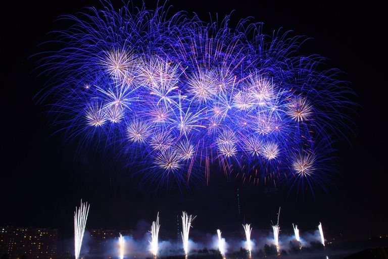 من عروض كأس العالم للألعاب النارية في روسيا