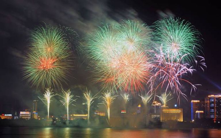 من عروض كأس العالم للألعاب النارية في روسيا