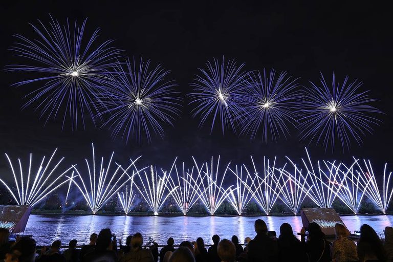 من عروض كأس العالم للألعاب النارية في روسيا