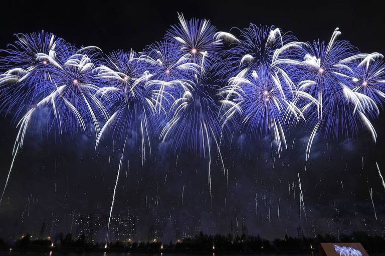 من عروض كأس العالم للألعاب النارية في روسيا