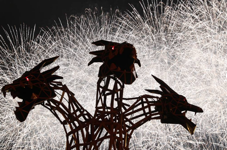 من عروض كأس العالم للألعاب النارية في روسيا