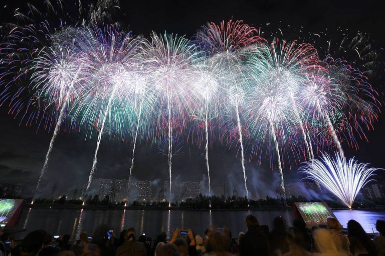 من عروض كأس العالم للألعاب النارية في روسيا