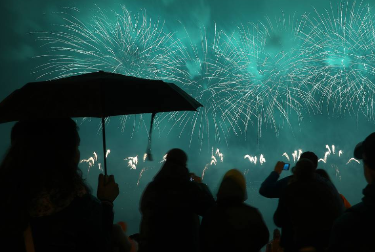 من عروض كأس العالم للألعاب النارية في روسيا