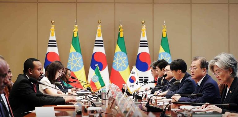 رئيس الوزراء الإثيوبي ورئيس كوريا الجنوبية