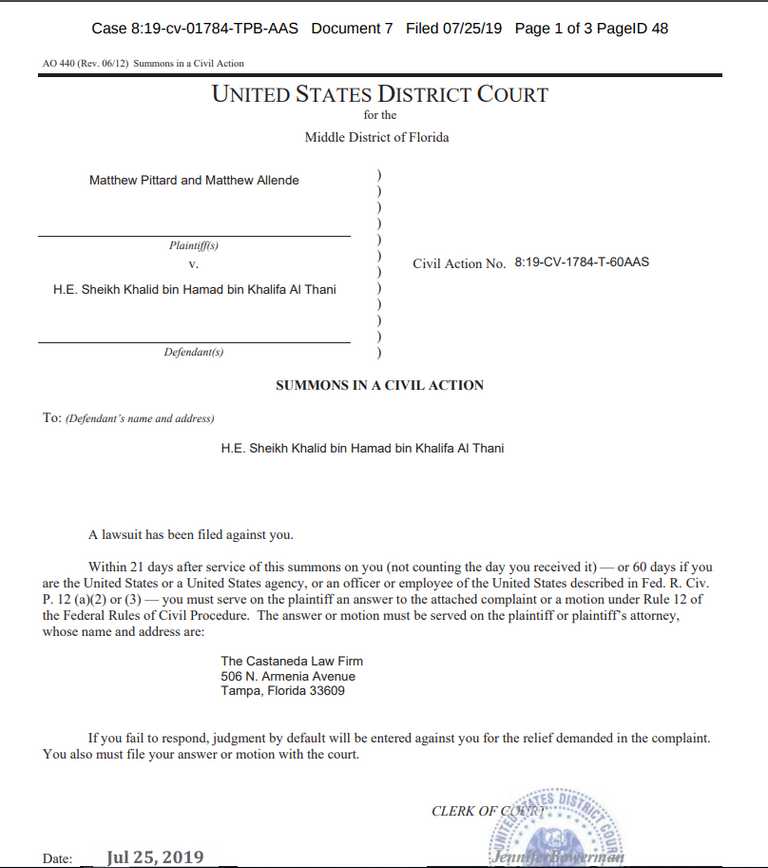 شقيق أمير قطر يتهرب من دعوى جنائية بأمريكا