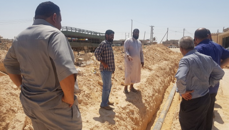 أحد مشروعات المياه في إجدابيا الليبية