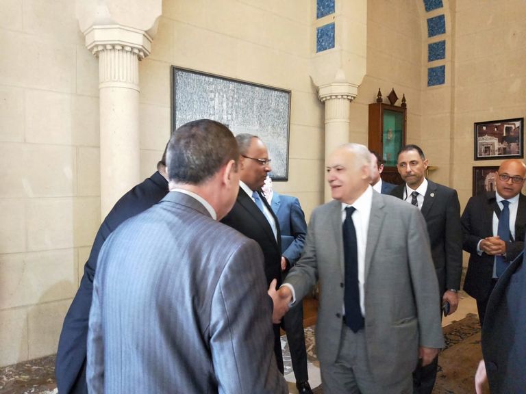 المبعوث الأممي إلي ليبيا غسان سلامة  أبو الغيط خلال استقباله المبعوث الأممي غسان سلامة