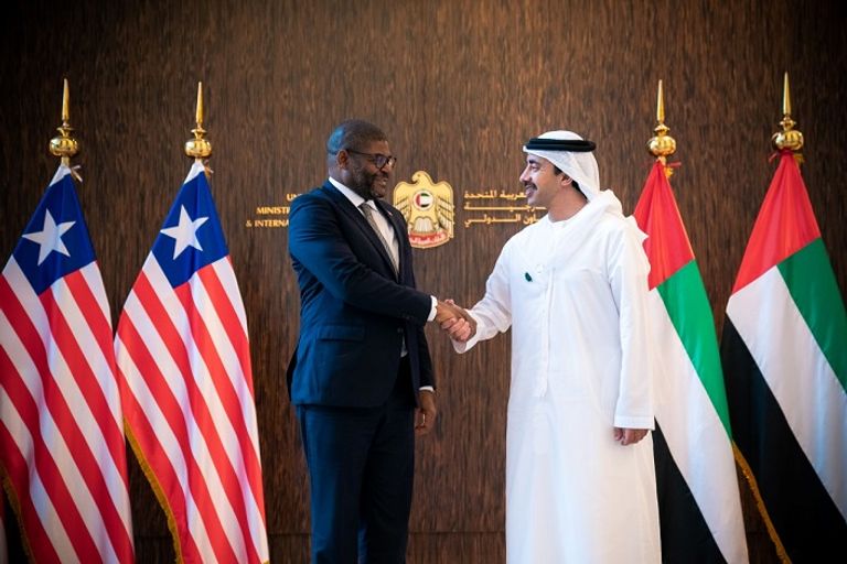 الشيخ عبدالله بن زايد آل نهيان ووزير الخارجية والتعاون الدولي الليبيري