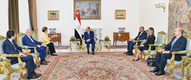 استقبال السيسي للرئيس التنفيذي للبنك الدولي السيسي وكريستالينا جورجييفا