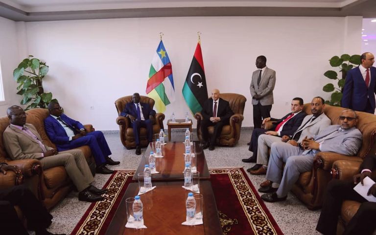 رئيس مجلس النواب الليبي يستقبل نظيره من أفريقيا الوسطى رئيس مجلس النواب الليبي يستقبل نظيره من أفريقيا الوسطى