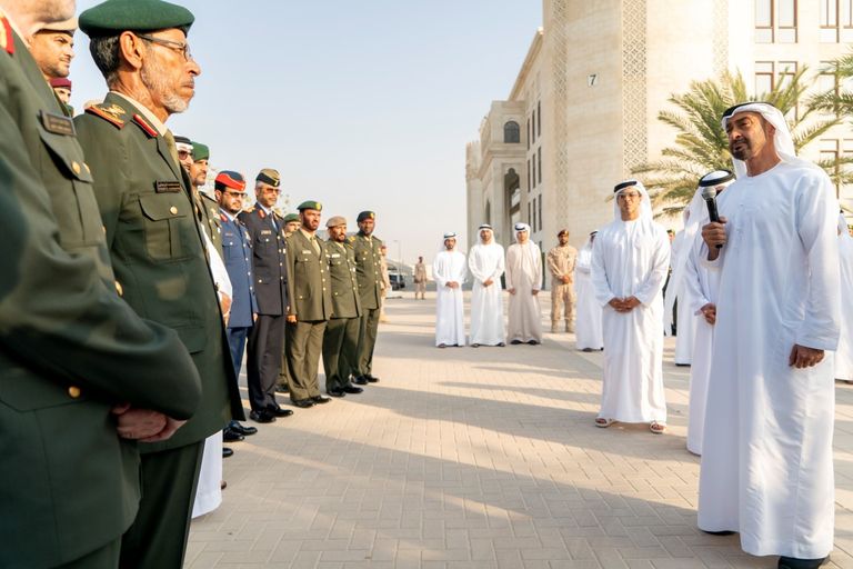 الشيخ محمد بن زايد خلال افتتاح حديقة شهداء حرس الرئاسة السعودية والإمارات علاقات استثنائية بكل المقاييس