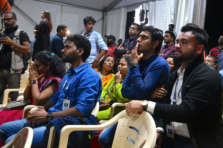 لحظة إطلاق مركبة الفضاء الهندية