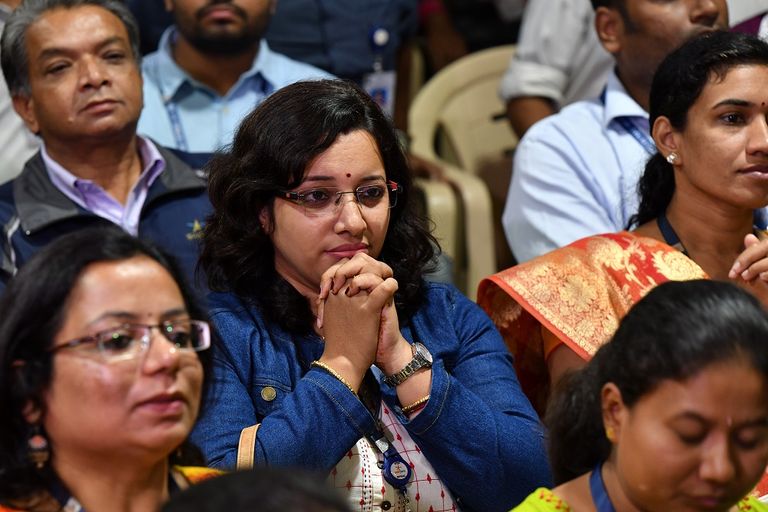 لحظة إطلاق مركبة الفضاء الهندية