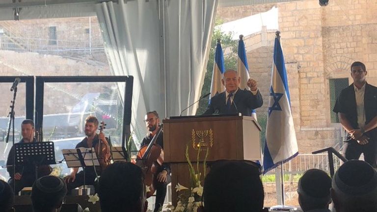 نتنياهو في إحدى مستوطنات الضفة الأسبوع الماضي