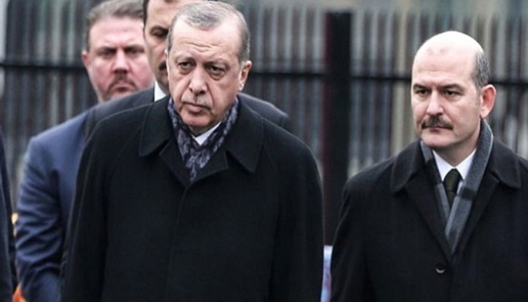 رجب طيب أردوغان ووزير الداخلية التركي سليمان صويلو- أرشيفية