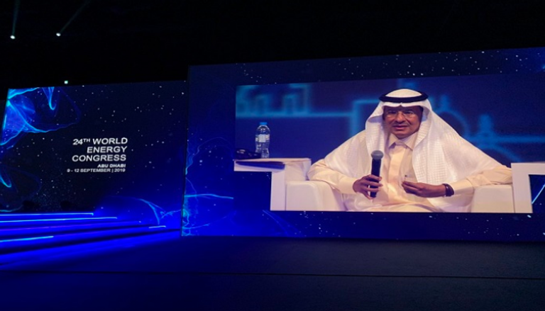 وزير الطاقة السعودي خلال حواره في مؤتمر الطاقة العالمي