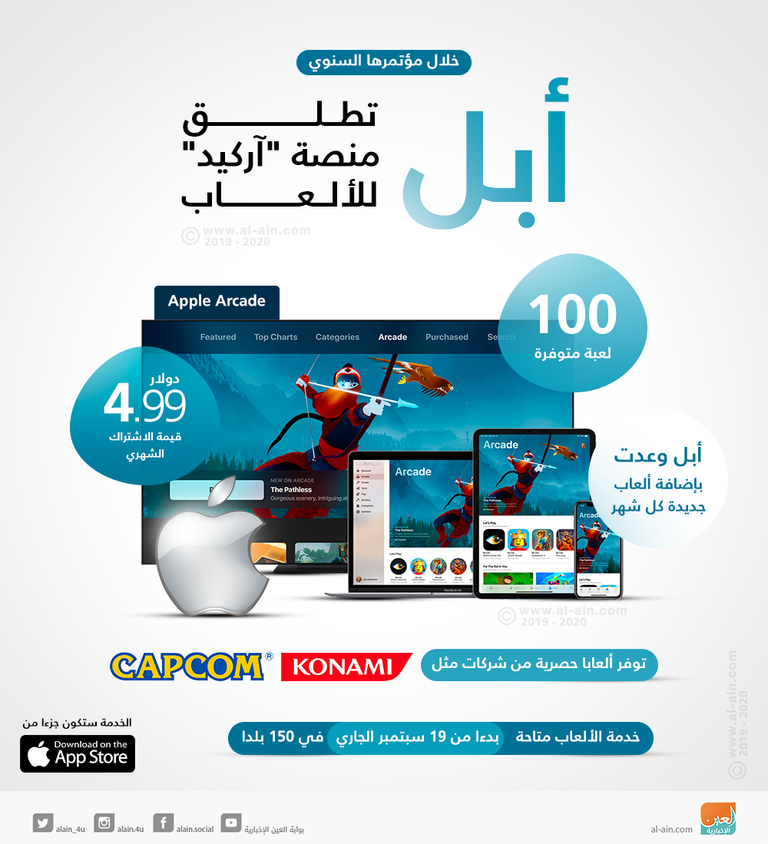 أبل تطلق منصة ألعاب Apple Arcade