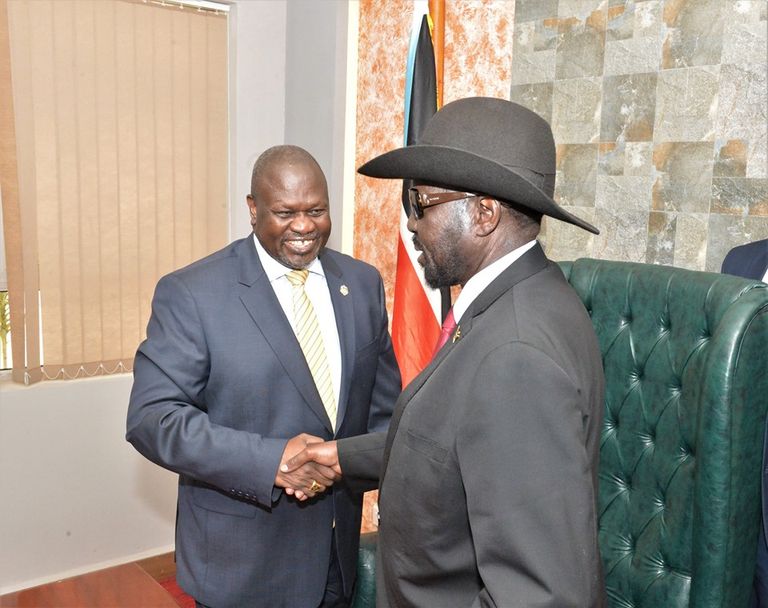 جانب من لقاء سلفاكير ورياك مشار في جوبا