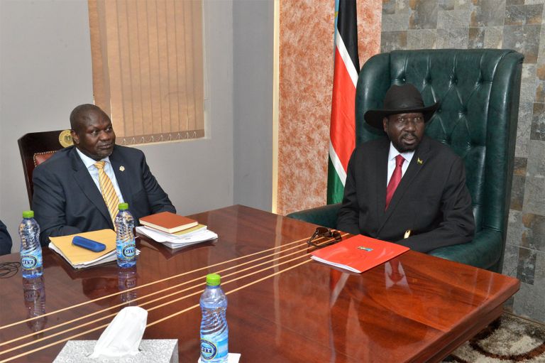 جانب من لقاء سلفاكير ورياك مشار في جوبا