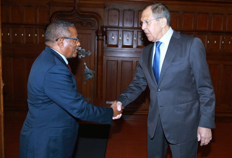 وزير الخارجية الروسي يستقبل نظيره الإثيوبي  وزير الخارجية الروسي سيرجي لافروف ونظيره الإثيوبي غدو أندرجاتشاو