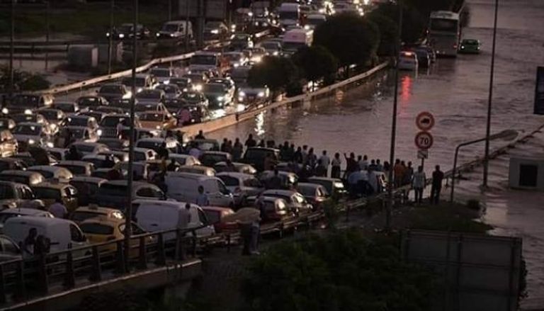 آثار الفيضانات في تونس