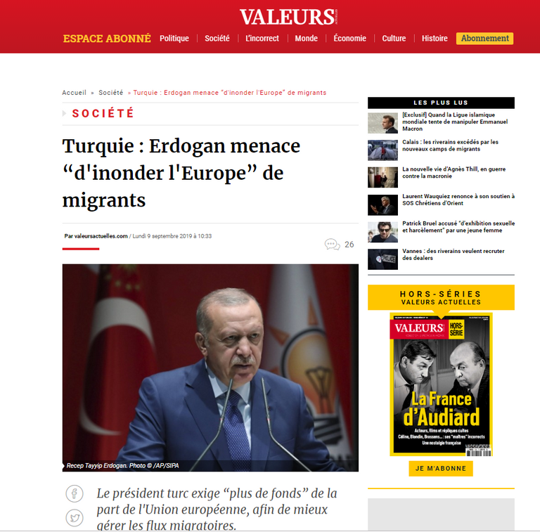 أردوغان يواصل استغلال أزمة المهاجرين