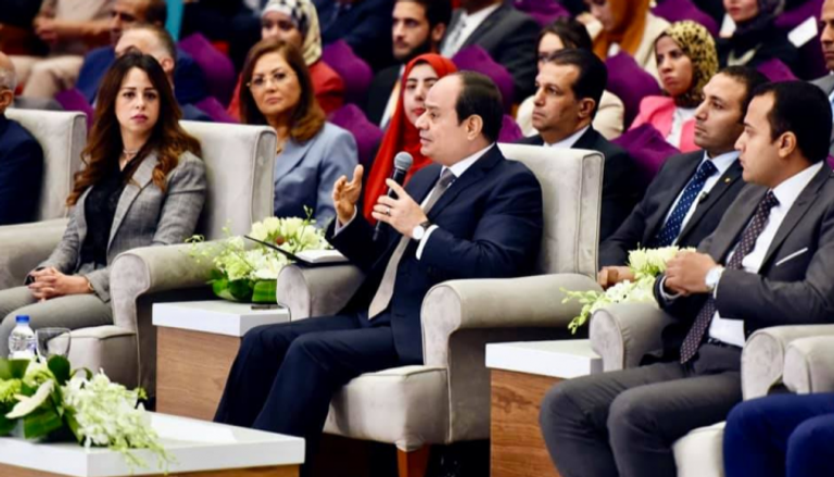 الرئيس المصري خلال مشاركته بمؤتمر الشباب