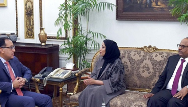 جانب من لقاء الوفد الإماراتي مع رئيس الوزراء المصري