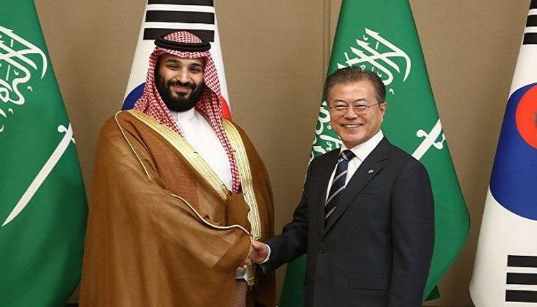 لقاء سابق بين ولي العهد السعودي ورئيس كوريا الجنوبية
