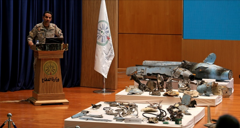 العقيد الركن تركي المالكي خلال المؤتمر الصحفي