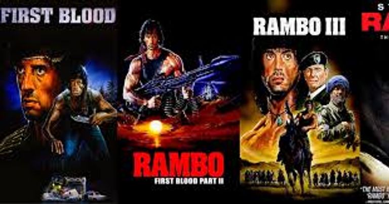 مشهد من آخر أجزاء فيلم "رامبو"