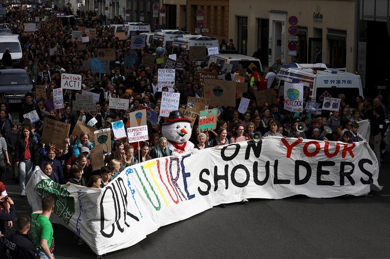 جانب من الاحتجاجات في الدنمارك